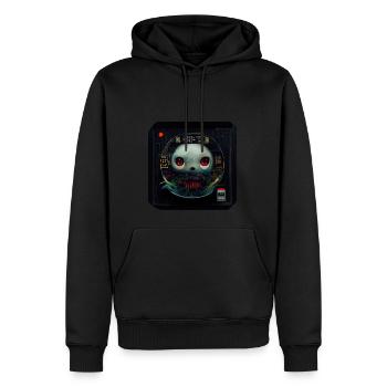 Personnage - Sweat à capuche Premium bio Homme - noir - Devant - Nico (187cm)