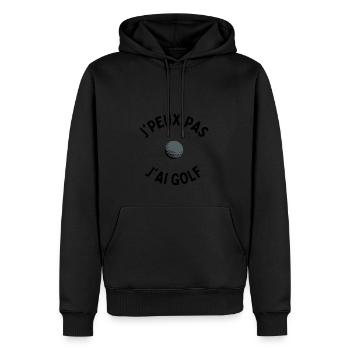 j'peux pas j'ai golf - Sweat à capuche Premium bio Homme - noir - Devant - Nico (187cm)