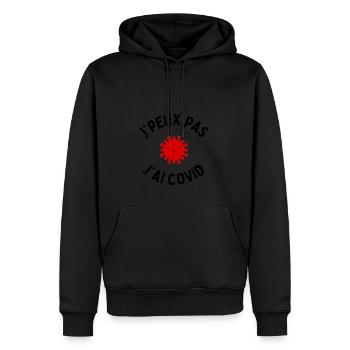 j'peux pas j'ai covid - Sweat à capuche Premium bio Homme - noir - Devant - Nico (187cm)