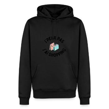 J'peux pas j'ai shopping - Sweat à capuche Premium bio Homme - noir - Devant - Nico (187cm)