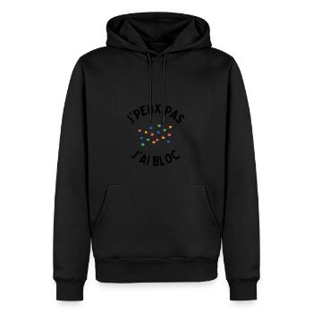j'peux pas j'ai bloc - Sweat à capuche Premium bio Homme - noir - Devant - Nico (187cm)