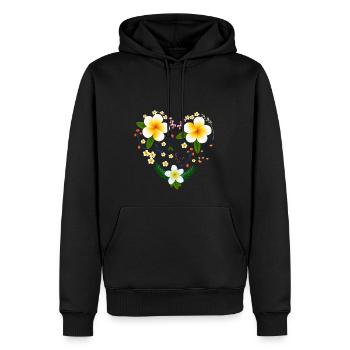 Frangipani Tempelbaum Plumeria Frangipani Blume - Männer Premium Bio Hoodie - Schwarz - Vorne - Nico (187cm)