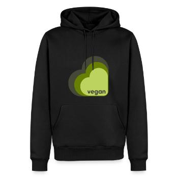Cœur végétalien vert trois couleurs - Sweat à capuche Premium bio Homme - noir - Devant - Nico (187cm)