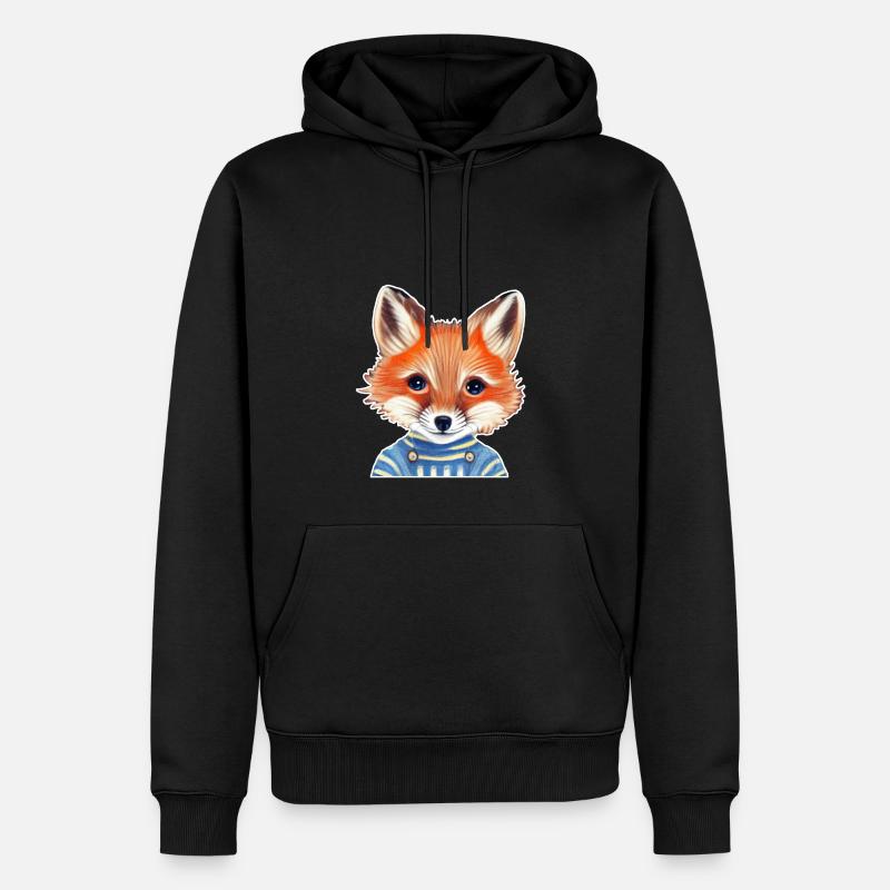 Fuchs mit Pulli - Männer Premium Bio Hoodie - Schwarz