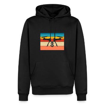Drohne - Männer Premium Bio Hoodie - Schwarz - Vorne - Nico (187cm)