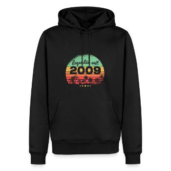 14 Jahre Legendär Seit 2009 14. Geburtstag - Männer Premium Bio Hoodie - Schwarz - Vorne - Nico (187cm)