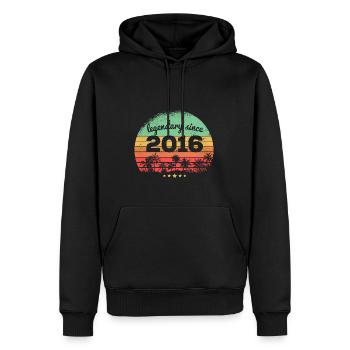 Légendaire depuis 2016 7ème anniversaire - Sweat à capuche Premium bio Homme - noir - Devant - Nico (187cm)