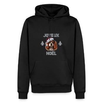 cavalier king charles joyeux noel pull noël chien - Sweat à capuche Premium bio Homme - noir - Devant - Nico (187cm)