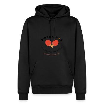 J'peux pas j'ai Tennis de table, idée cadeau top - Sweat à capuche Premium bio Homme - noir - Devant - Nico (187cm)