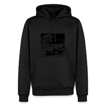 Saturn Ring Racer - Männer Premium Bio Hoodie - Schwarz - Vorne - Nico (187cm)