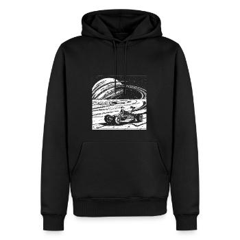 Saturn Ring Racer - Männer Premium Bio Hoodie - Schwarz - Vorne - Nico (187cm)