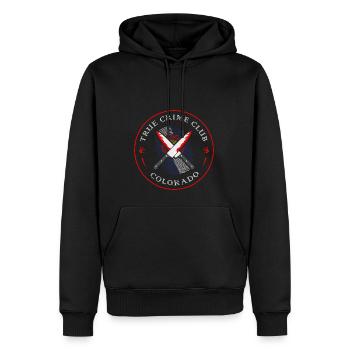 True Crime Club Colorado, Murderino Murder Show - Männer Premium Bio Hoodie - Schwarz - Vorne - Nico (187cm)