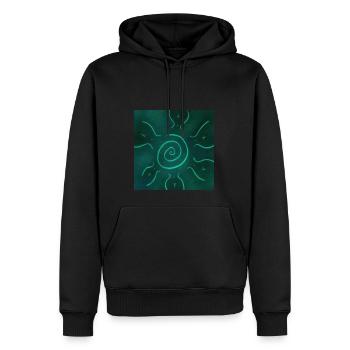 ELEKTRISCHE SONNE - Männer Premium Bio Hoodie - Schwarz - Vorne - Nico (187cm)