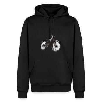 Mountain Bike - Muddy and Proud - Men’s Premium Organic Hoodie - black - Front - Nico (187cm)