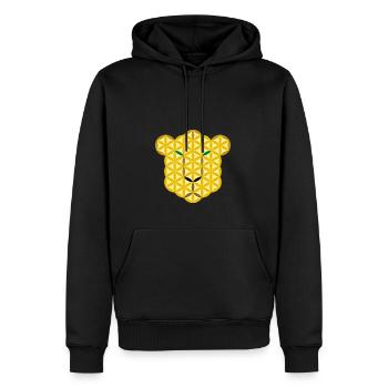 Leopard des Lebens Gr/E - Männer Premium Bio Hoodie - Schwarz - Vorne - Nico (187cm)