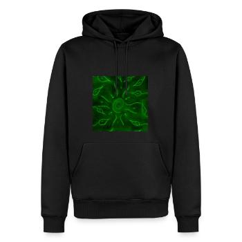 SONNE UND ROTE BLUMEN - Männer Premium Bio Hoodie - Schwarz - Vorne - Nico (187cm)