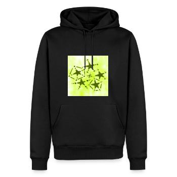 5 ÉTOILES JAUNE SOURIANT - Sweat à capuche Premium bio Homme - noir - Devant - Nico (187cm)