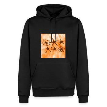 6 ÉTOILES ORANGE SOURIANT - Sweat à capuche Premium bio Homme - noir - Devant - Nico (187cm)