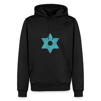 Sacred Star - Star of Life 04/3D/Blue - Men’s Premium Organic Hoodie - black - Front - Nico (187cm)