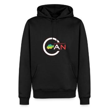 MCAN - Sweat à capuche Premium bio Homme - noir - Devant - Nico (187cm)