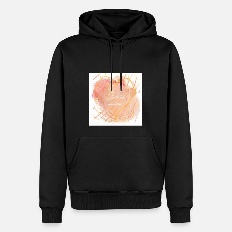 du bist wunderbar - Männer Premium Bio Hoodie - Schwarz