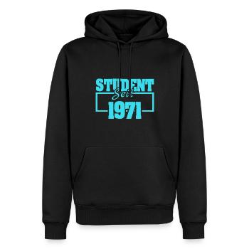 seit 1971 - Männer Premium Bio Hoodie - Schwarz - Vorne - Nico (187cm)