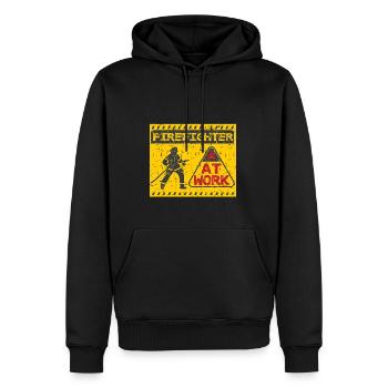 Feuerwehrmann Feuerwehr & Sprüche - Männer Premium Bio Hoodie - Schwarz - Vorne - Nico (187cm)