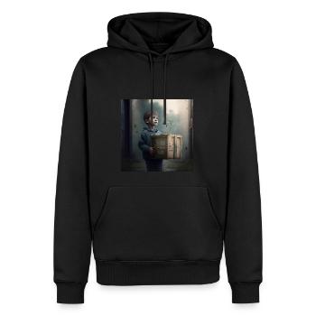 Le don de vivre - Sweat à capuche Premium bio Homme - noir - Devant - Nico (187cm)