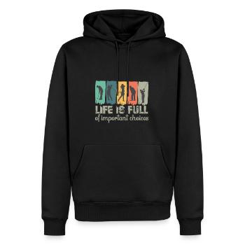 Golf Geschenk Witz Golfspieler Golfer - Männer Premium Bio Hoodie - Schwarz - Vorne - Nico (187cm)