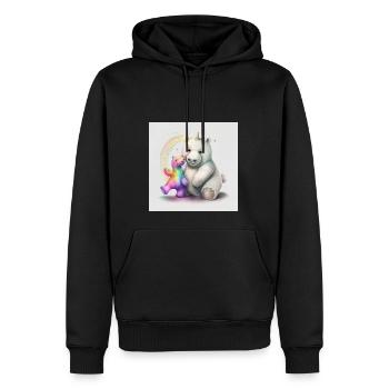 L’amour est l’amour - aussi entre l’ours et la licorne ;) - Sweat à capuche Premium bio Homme - noir - Devant - Nico (187cm)