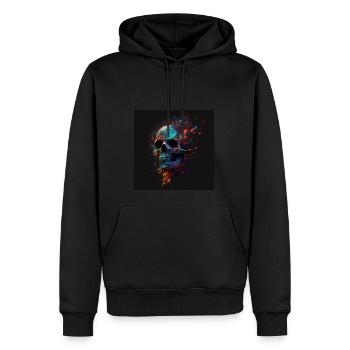 Abstract Skull n°9 - Men’s Premium Organic Hoodie - black - Front - Nico (187cm)