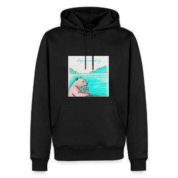 Rêverie - Sweat à capuche Premium bio Homme - noir - Devant - Nico (187cm)