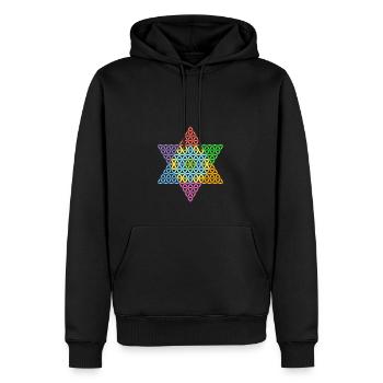 Sacred Star - Star of Life 04/3D/Cf. - Men’s Premium Organic Hoodie - black - Front - Nico (187cm)