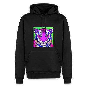 Pink tiger - Men’s Premium Organic Hoodie - black - Front - Nico (187cm)