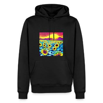 Fleurs de tournesol - Sweat à capuche Premium bio Homme - noir - Devant - Nico (187cm)