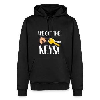 Wir haben die Schlüssel - Männer Premium Bio Hoodie - Schwarz - Vorne - Nico (187cm)
