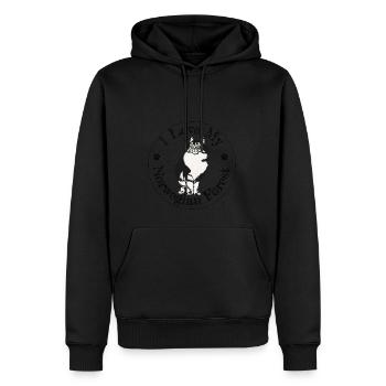 J’aime ma forêt norvégienne bicolore - Sweat à capuche Premium bio Homme - noir - Devant - Nico (187cm)