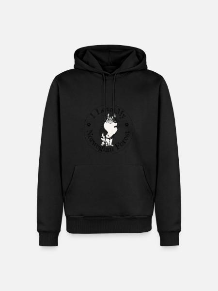 Ich liebe meinen zweifarbigen norwegischen Wald - Männer Premium Bio Hoodie - Schwarz