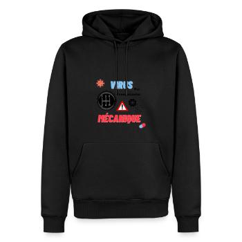 Virus par transmission mécanique - Protégez-vous - Sweat à capuche Premium bio Homme - noir - Devant - Nico (187cm)
