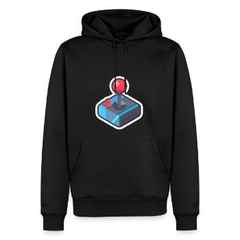 Retro Video Game Controller - Men’s Premium Organic Hoodie - black - Front - Nico (187cm)