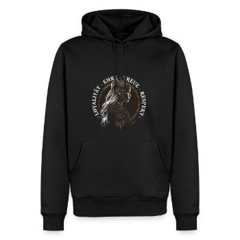 Wikinger Frauen Loyalität Ehre Treue Viking Damen - Männer Premium Bio Hoodie - Schwarz - Vorne - Nico (187cm)