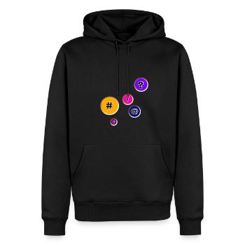 Schaltflächen mit Zeichen - Männer Premium Bio Hoodie - Schwarz - Vorne - Nico (187cm)