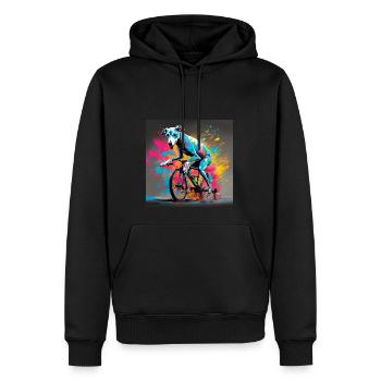 Whippet Mountainbike Offroad-Sportfahrer - Männer Premium Bio Hoodie - Schwarz - Vorne - Nico (187cm)