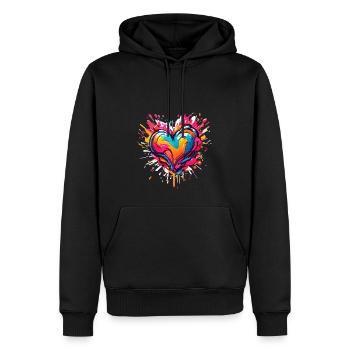 Heart of colored paintings - Men’s Premium Organic Hoodie - black - Front - Nico (187cm)