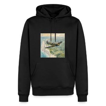 Spitfire Avion britannique de la 2e Guerre mondiale - Sweat à capuche Premium bio Homme - noir - Devant - Nico (187cm)