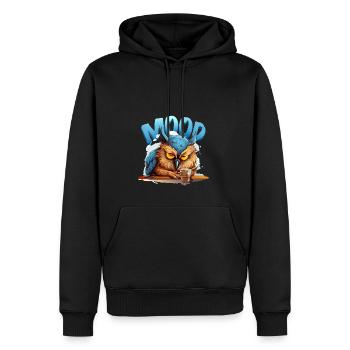 Eule - Männer Premium Bio Hoodie - Schwarz - Vorne - Nico (187cm)