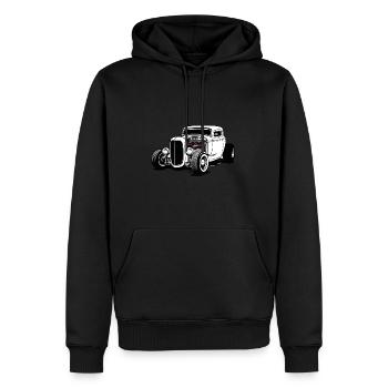 Hot Rod / Voiture / Véhicule / Automobile / Moteur - Sweat à capuche Premium bio Homme - noir - Devant - Nico (187cm)