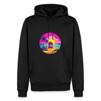 Serene Pink Dusk - Men’s Premium Organic Hoodie - black - Front - Nico (187cm)