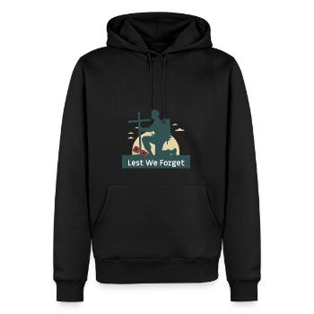 lest we forget remembrance - Men’s Premium Organic Hoodie - black - Front - Nico (187cm)
