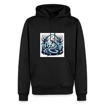 Schlange Friedhof Halloween - Männer Premium Bio Hoodie - Schwarz - Vorne - Nico (187cm)